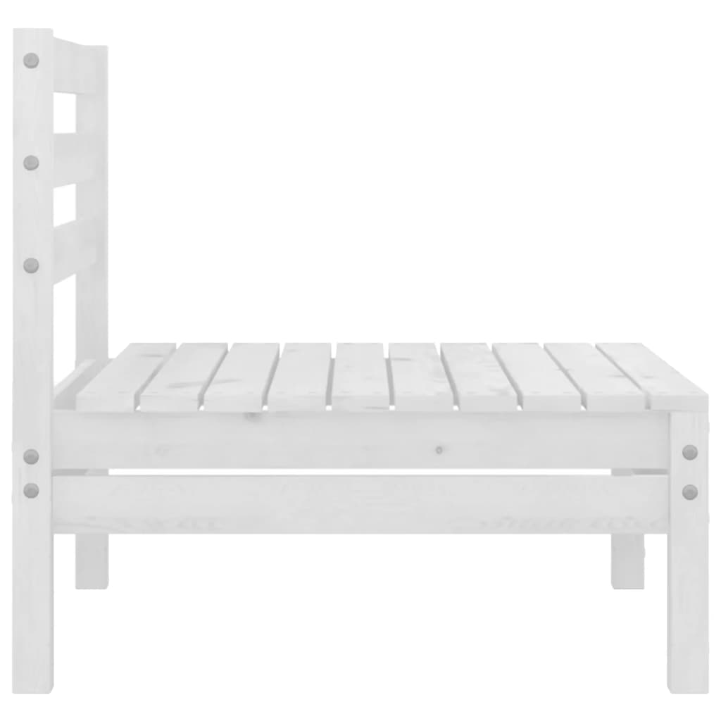 Garden Middle Sofas 2 pcs White Solid Pinewood