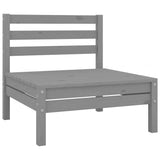 Garden Middle Sofas 2 pcs Grey Solid Pinewood