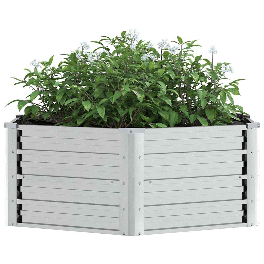 Garden Raised Bed 129x45 cm Galvanized Steel Silver