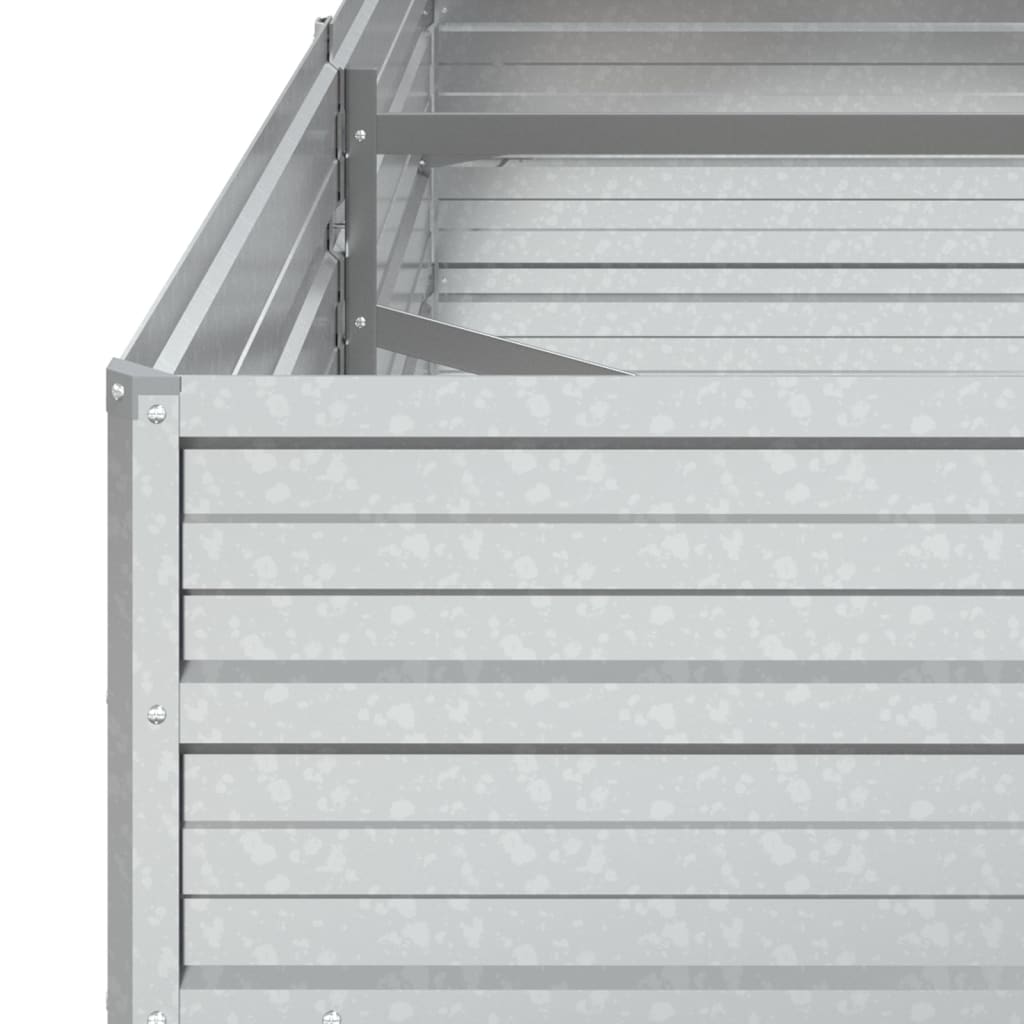 Garden Raised Bed 160x80x45 cm Galvanized Steel Silver