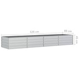 Garden Raised Bed 320x80x45 cm Galvanized Steel Silver