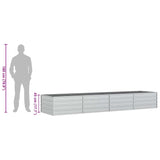 Garden Raised Bed 320x80x45 cm Galvanized Steel Silver