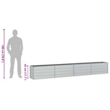 Garden Raised Bed 320x40x45 cm Galvanized Steel Silver