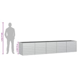 Garden Raised Bed 400x80x77 cm Galvanized Steel Silver
