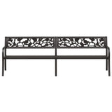vidaXL Twin Garden Bench 246 cm Black Steel