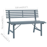 Garden Bench 110 cm Steel Grey
