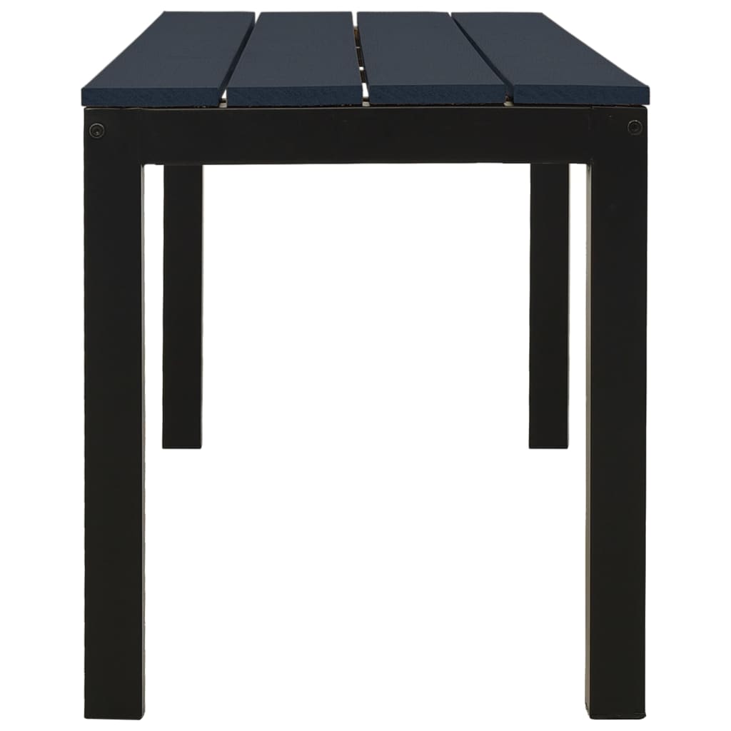 vidaXL Garden Bench 110 cm Steel and WPC Black