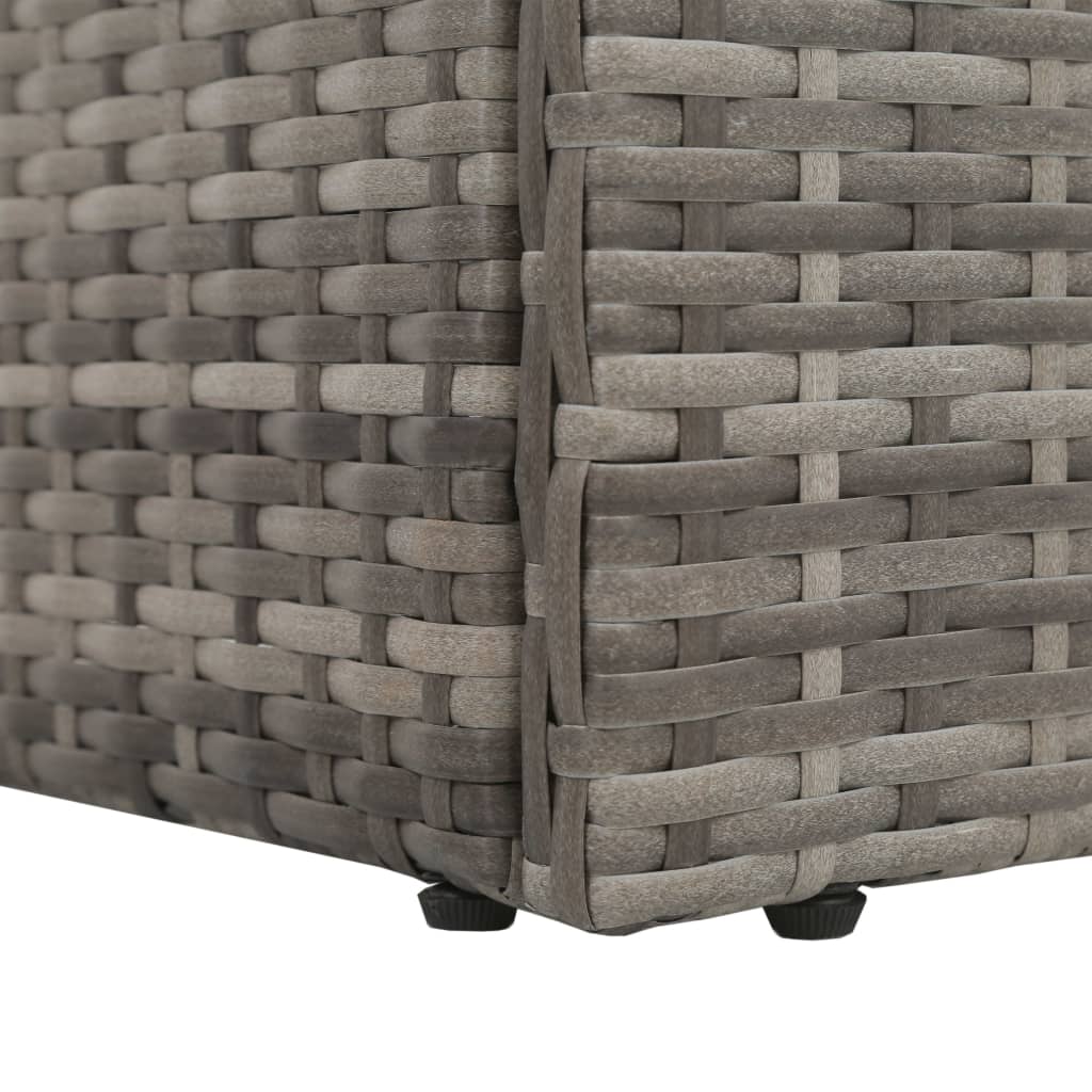 Outdoor Lounge Bed with Cushion & Pillows Poly Rattan Grey