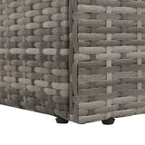 Outdoor Lounge Bed with Cushion & Pillows Poly Rattan Grey