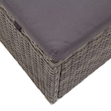 Sun Lounger with Canopy and Cushion Poly Rattan Grey