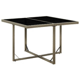 Garden Table Grey 109x107x74 cm Poly Rattan and Glass