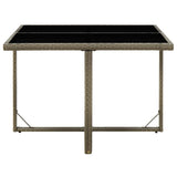 Garden Table Grey 109x107x74 cm Poly Rattan and Glass