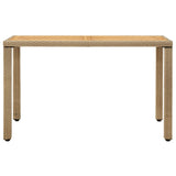 Garden Table Beige 123x60x74 cm Poly Rattan&Solid Wood Acacia