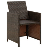 vidaXL Garden Dining Chairs with Cushions 4 pcs Brown Poly Rattan