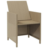 vidaXL Garden Dining Chairs with Cushions 4 pcs Beige Poly Rattan