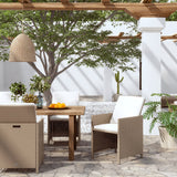 vidaXL Garden Dining Chairs with Cushions 4 pcs Beige Poly Rattan