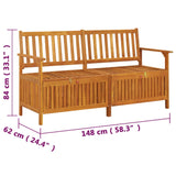Storage Bench 148 cm Solid Wood Acacia