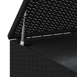 Garden Cushion Box PE Rattan 100x97.5x104 cm Black