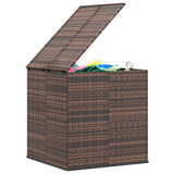 Garden Cushion Box PE Rattan 100x97.5x104 cm Brown
