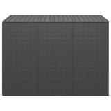 Garden Cushion Box PE Rattan 145x100x103 cm Black
