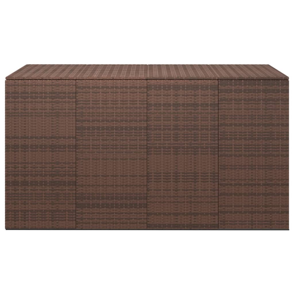 Garden Cushion Box PE Rattan 194x100x103 cm Brown