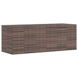 Garden Cushion Box PE Rattan 291x100.5x104 cm Brown