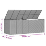 Garden Cushion Box PE Rattan 291x100.5x104 cm Brown