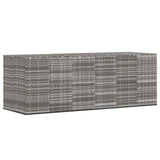 Garden Cushion Box PE Rattan 291x100.5x104 cm Grey