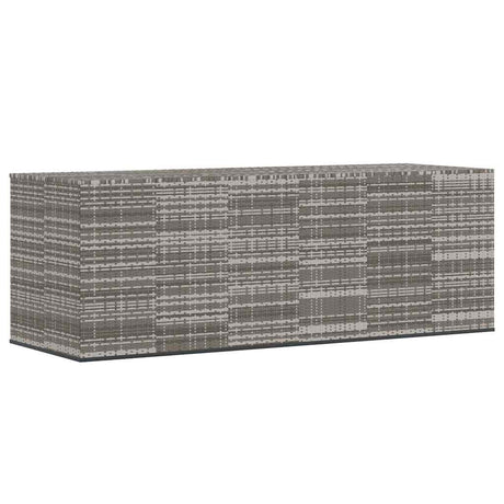 Garden Cushion Box PE Rattan 291x100.5x104 cm Grey