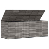 Garden Cushion Box PE Rattan 291x100.5x104 cm Grey