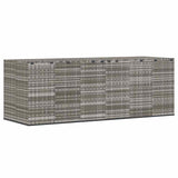 Garden Cushion Box PE Rattan 291x100.5x104 cm Grey