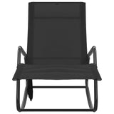 Sun Lounger Steel and Textilene Black