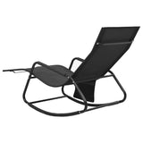 Sun Lounger Steel and Textilene Black