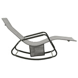 Sun Lounger Steel and Textilene Grey