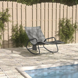 Sun Lounger Steel and Textilene Grey