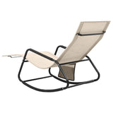 Sun Lounger Steel and Textilene Cream