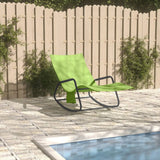 Sun Lounger Steel and Textilene Green