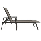 Sun Lounger Steel and Textilene Fabric Grey