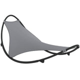 Rocking Sun Lounger with Wheels Steel & Textilene Fabric Grey