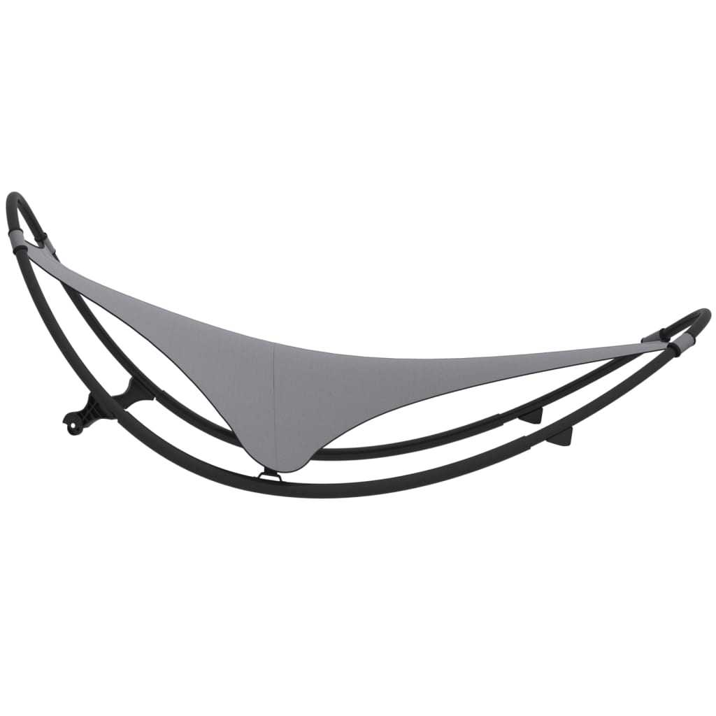 Rocking Sun Lounger with Wheels Steel & Textilene Fabric Grey