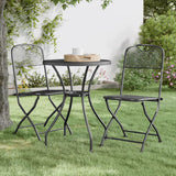 vidaXL Folding Garden Chairs 2 pcs Expanded Metal Mesh Anthracite