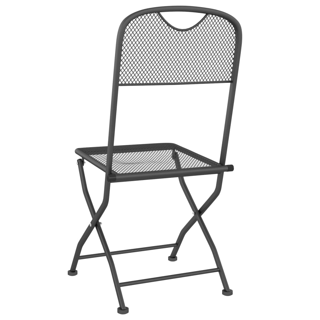 vidaXL Folding Garden Chairs 4 pcs Expanded Metal Mesh Anthracite