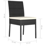 vidaXL Garden Dining Chairs 2 pcs Poly Rattan Black