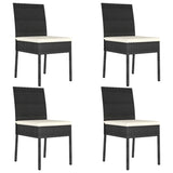 vidaXL Garden Dining Chairs 4 pcs Poly Rattan Black