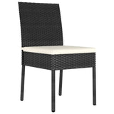 vidaXL Garden Dining Chairs 4 pcs Poly Rattan Black