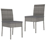 vidaXL Garden Dining Chairs 2 pcs Poly Rattan Grey