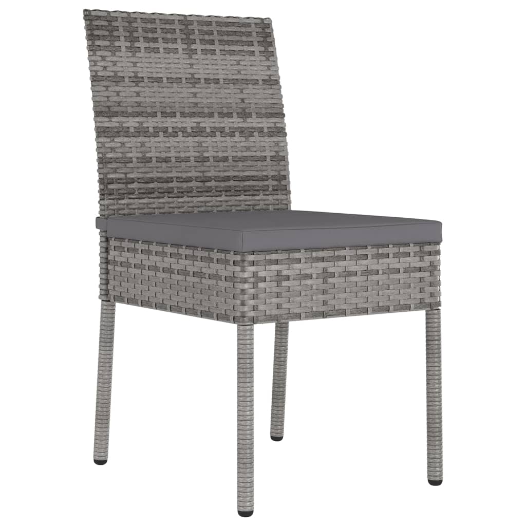 vidaXL Garden Dining Chairs 2 pcs Poly Rattan Grey