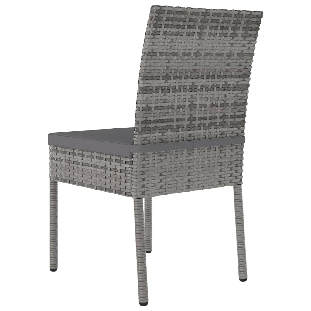 vidaXL Garden Dining Chairs 2 pcs Poly Rattan Grey