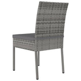 Garden Dining Chairs 2 pcs Poly Rattan Grey