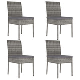 vidaXL Garden Dining Chairs 4 pcs Poly Rattan Grey